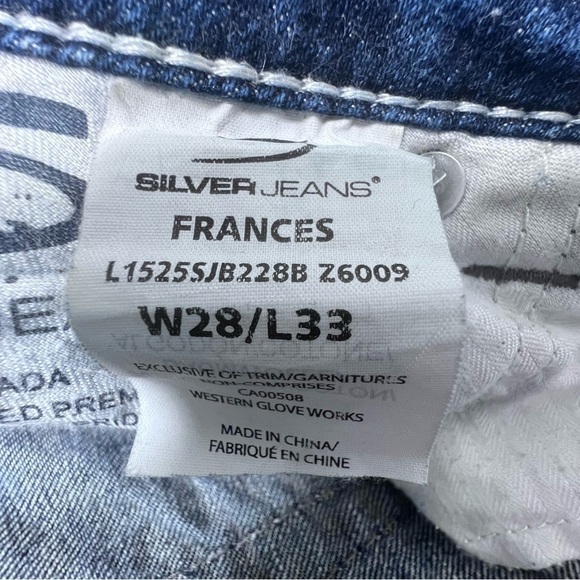 Y2K Silver Jeans Frances Bootcut Distressed Size 28 - Picture 15 of 15